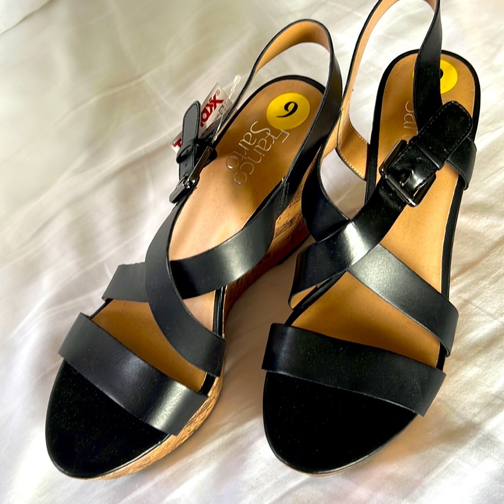 Brand new Franco Sarto Black Wedge Sandals